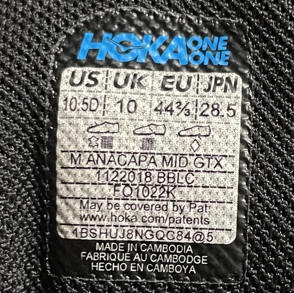 Hoka One One Mens Anacapa Mid GTX GoreTex Hiking Shoes Boots Size 10.5 ( 10.5D ) - Picture 3 of 5